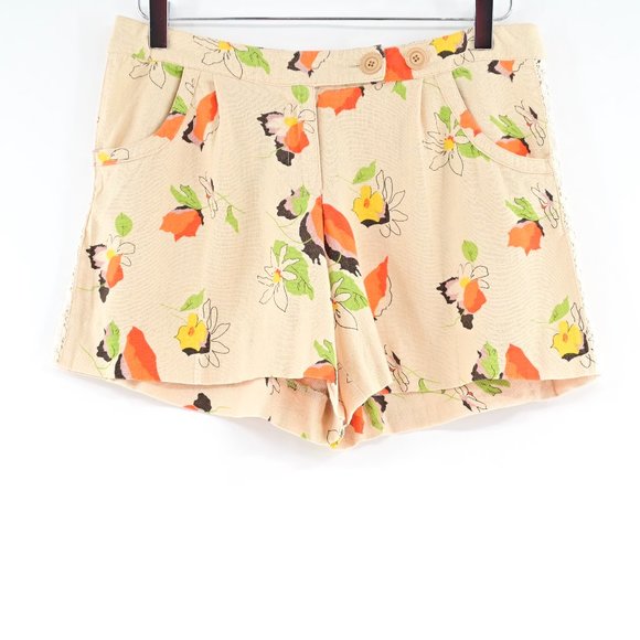 EASEL Floral Lace Accented Floral Shorts #S07 - Picture 2 of 7